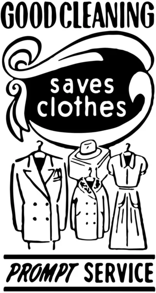 Goede reiniging bespaart kleding — Stockvector