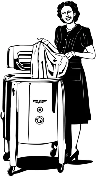 La laveuse des années cinquante moderne — Image vectorielle