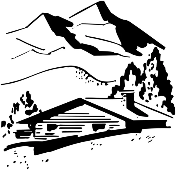 Cabane de montagne — Image vectorielle