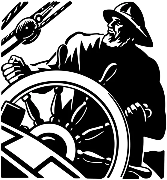 Sailor At The Helm — Stock Vector