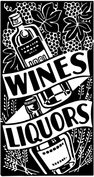 Wines And Liquors — Stock Vector