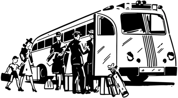 Passengers Boarding Bus — Stock Vector