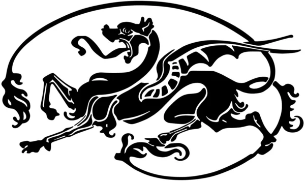 Dragón tatuaje — Vector de stock