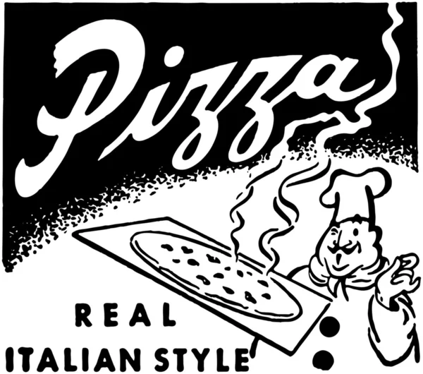 Pizza retro — Stok Vektör