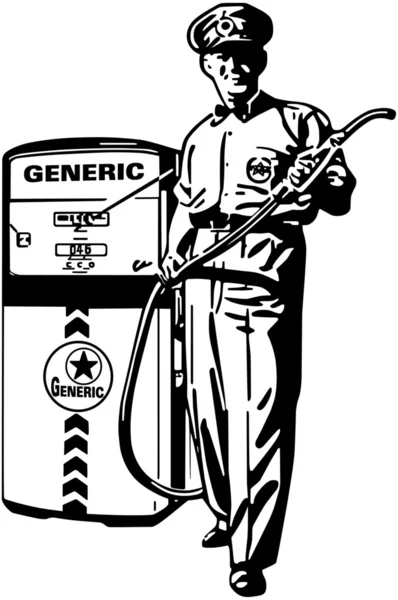 주유소 남자 — 스톡 벡터