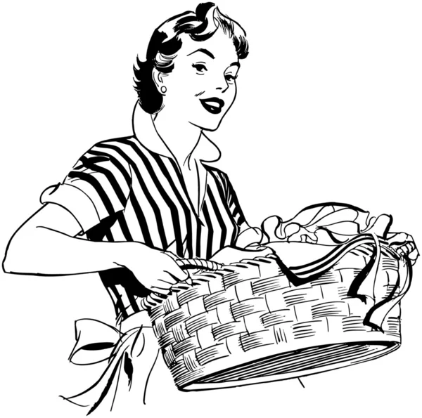 Bayan çamaşır sepeti ile