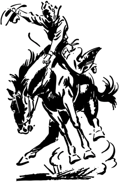 Cavaliere rodeo — Vettoriale Stock
