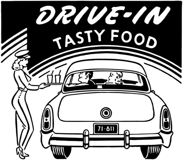 Drive-In lekker eten — Stockvector