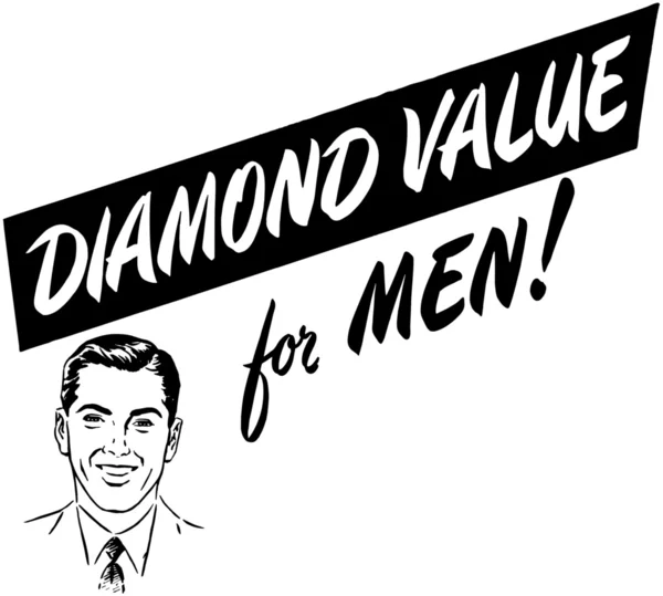 Valor del diamante para hombres — Vector de stock