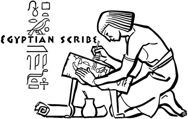 Mısır Scribe — Stok Vektör