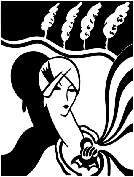 Art Deco Fashion Model — Stockvector