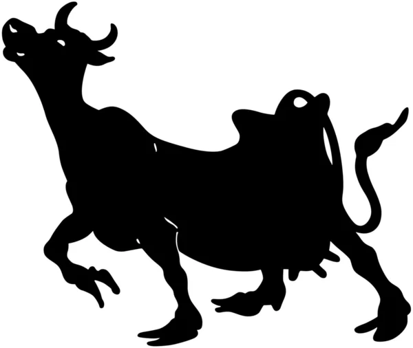 Silueta de vaca Moo — Vector de stock