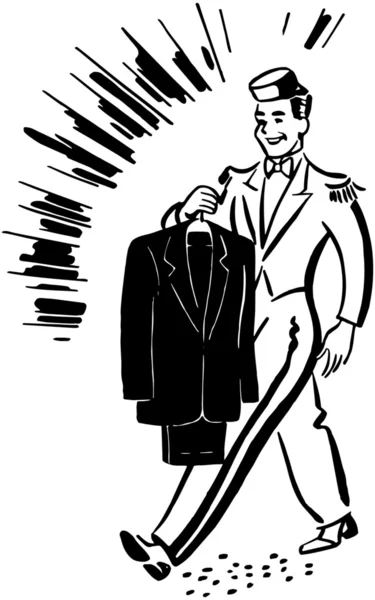 Bellhop With Clean Suit — Stock Vector