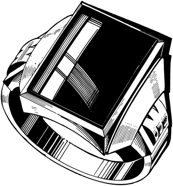 Męskie Black Diamond Ring — Wektor stockowy