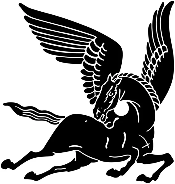 Pegasus häst siluett — Stock vektor