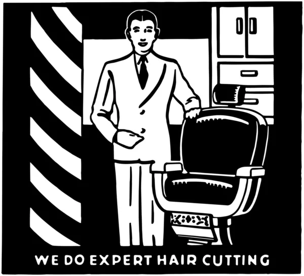 Expert Hair Cutting — Stock Vector