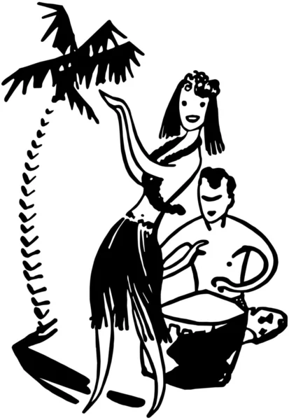 Couple hawaïen — Image vectorielle