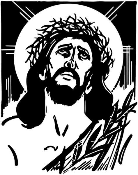 Jesus With Crown Of Thorns — Stock Vector