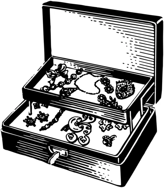 Zilveren sieraden doos — Stockvector