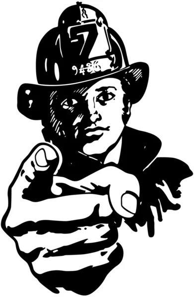 消防士を指す — ストックベクタ