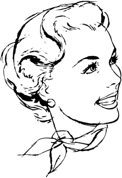Femme avec écharpe — Image vectorielle