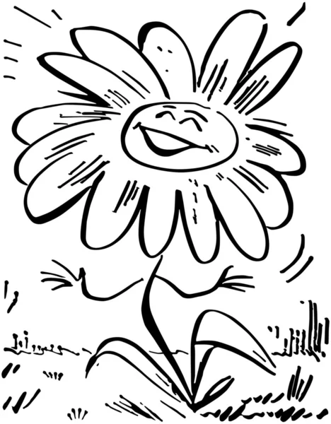 Fleur de marguerite souriante — Image vectorielle