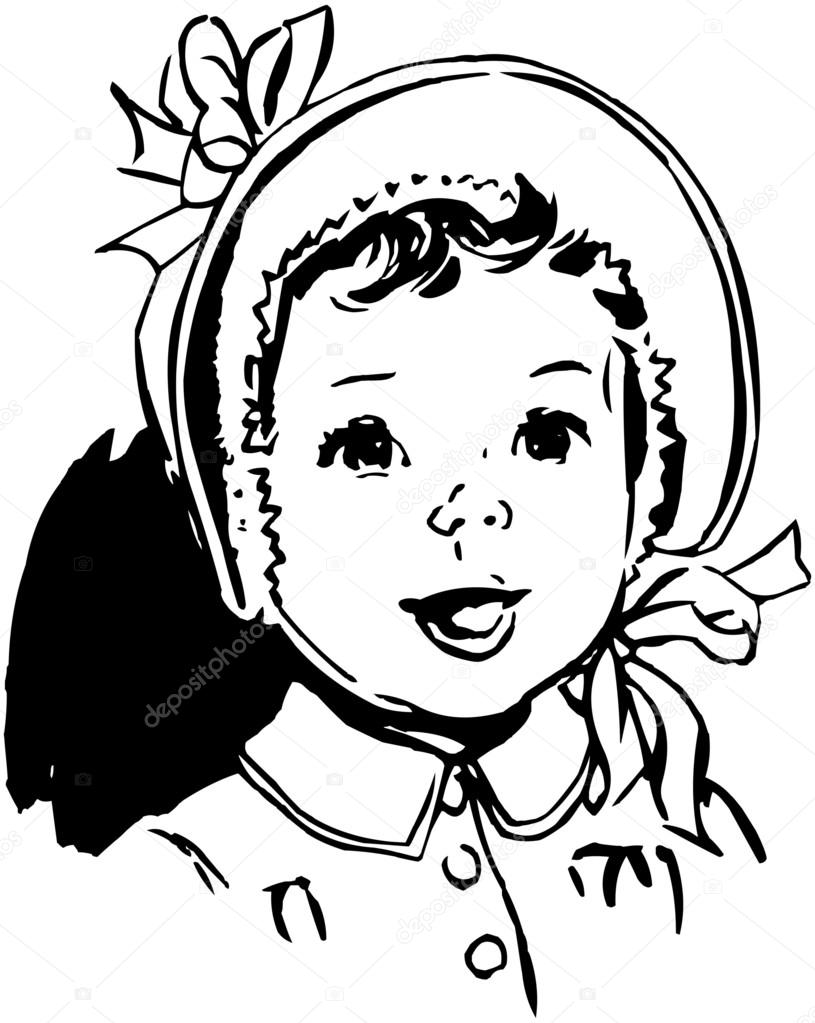 Baby With Round Bonnet