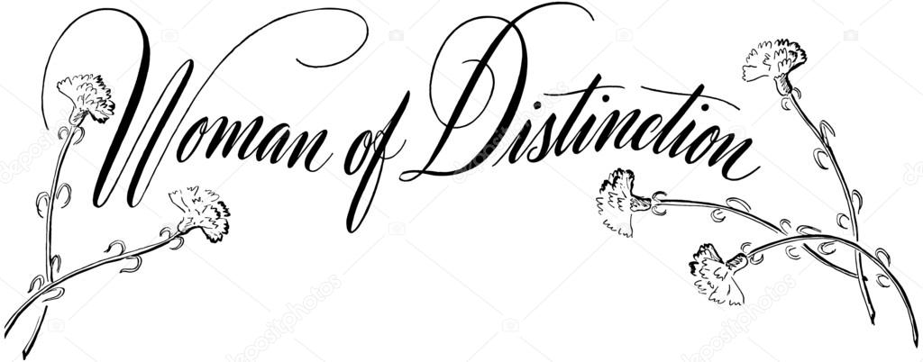 Banner with text Woman Of Distinction