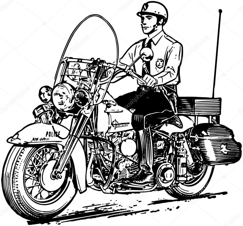 Motorcycle Cop Stock Vector Image by ©RetroClipArt 55671907
