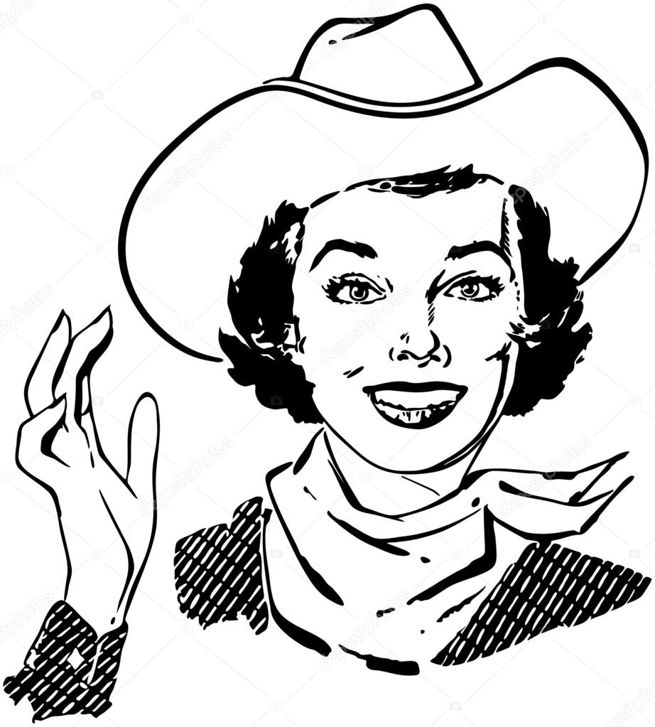 Cowgirl Waving