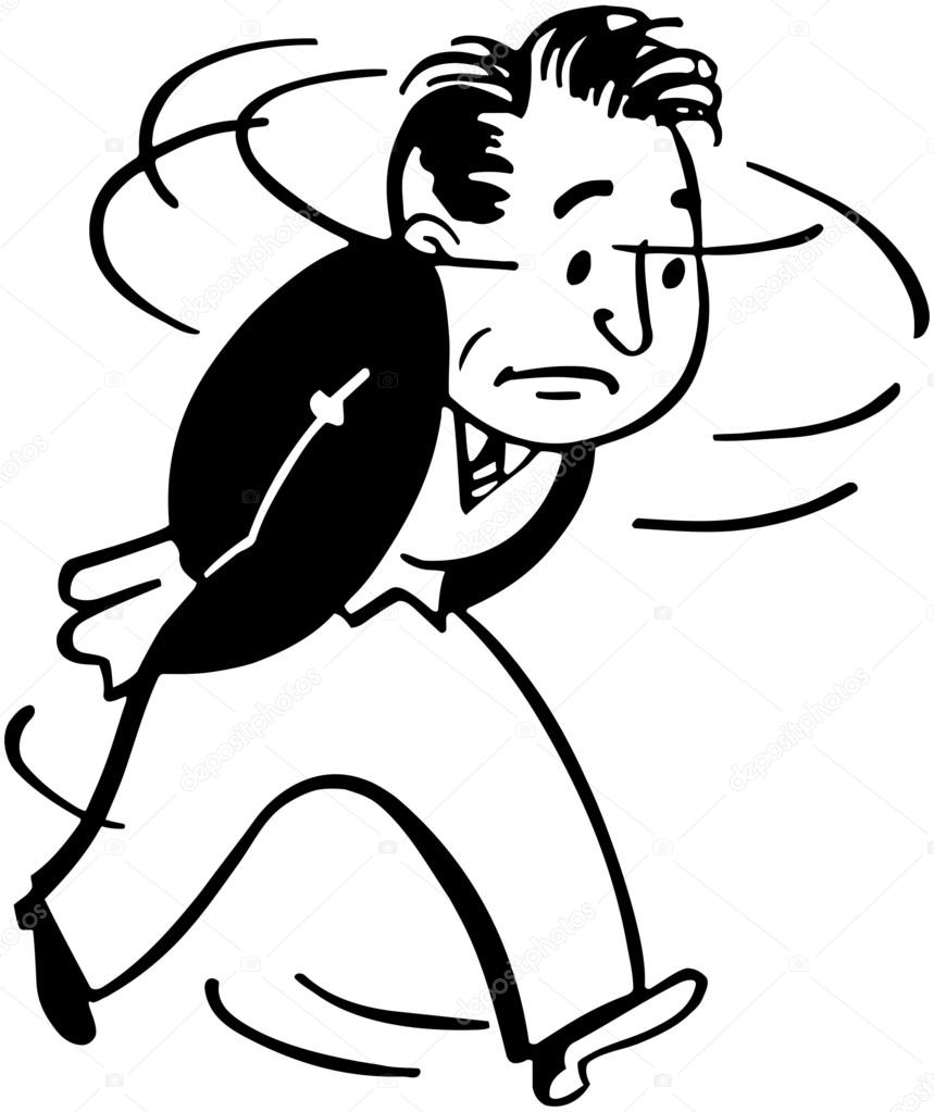 Clipart: worried man | Worried Man walking — Stock Vector