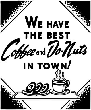 Illustration of Coffee And Donuts and text clipart
