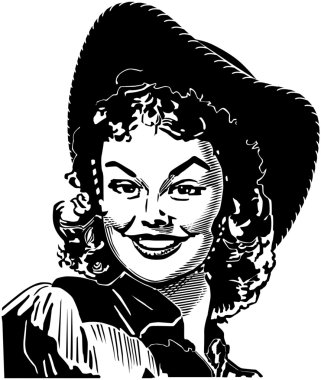 Retro Cowgirl illustrarion