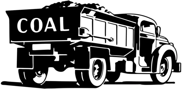 Drawn Truck with sign - Coal — Stock Vector