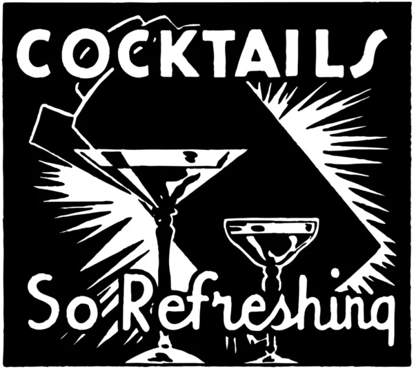 Banner con iscrizione - Cocktails So Rinfrescante — Vettoriale Stock