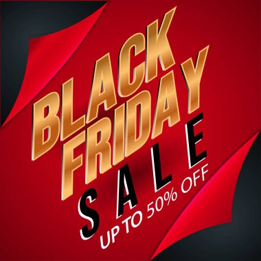 Parlak Balonlar, kırmızı, pembe, altın ve kurdeleli Kara Cuma Posteri, modern tarzda son özel bayram tanıtımı.