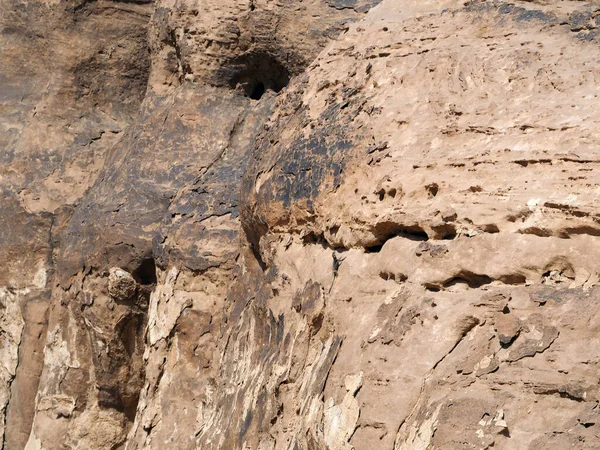 Textur Sandsten Yta Ristade Vind Och Sandstormar Wadi Rum Jordanien — Stockfoto