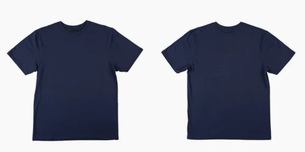 Prázdné Tričko Barvy Modré Šablony Přední Zadní Pohled Prázdná Šablona — Stock fotografie