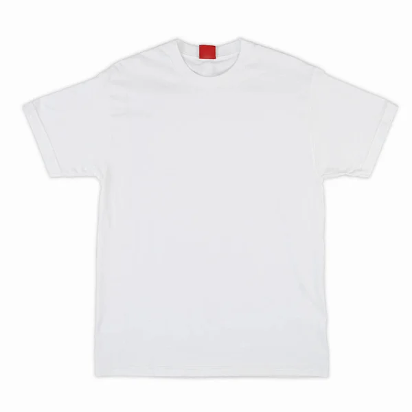 Blank Shirt Cor Branca Modelo Frontal Traseira Vista Modelo Shirt — Fotografia de Stock