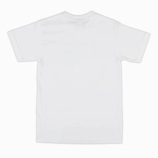 空白T恤颜色的白色模板前 后视图 空白T恤模板 空白T恤套装 用于打印您的模型设计 用白色背景隔离 — 图库照片