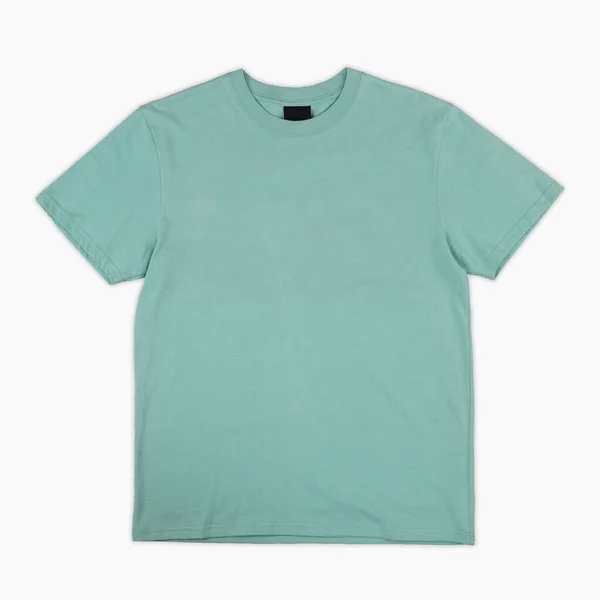 Blank Shirt Color Tosca Template Front Back View Blank Shirt — Stock Photo, Image