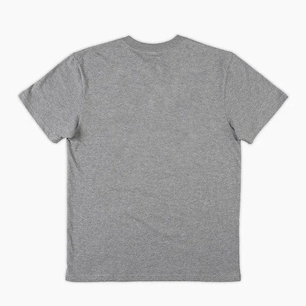 空白T恤颜色灰色模板前 后视图 空白T恤模板 空白T恤套装 用于打印您的模型设计 用白色背景隔离 — 图库照片