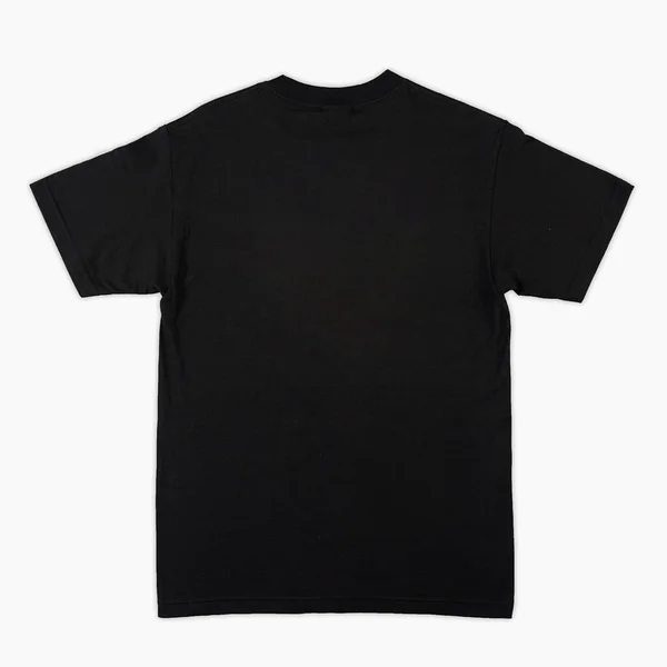 Blank Shirt Cor Preta Modelo Frontal Traseira Vista Modelo Shirt — Fotografia de Stock