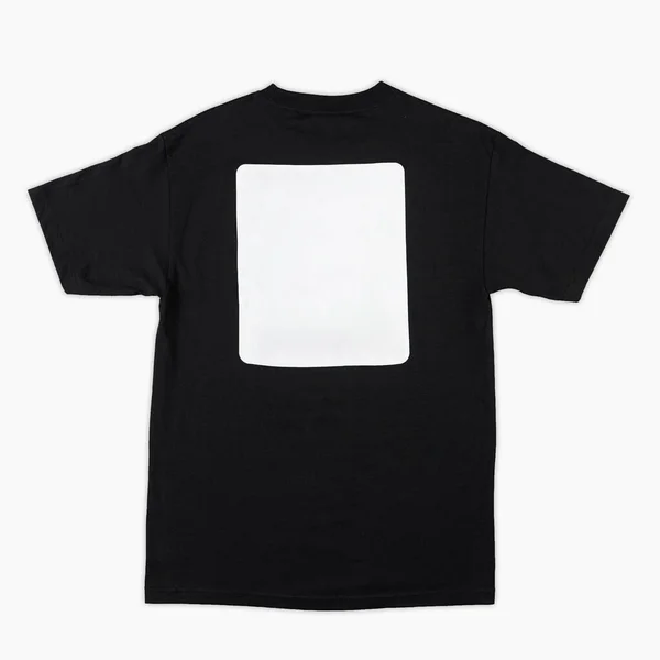 空のTシャツカラーブラックテンプレートフロントとバックビュー 空のTシャツテンプレート 空のTシャツセットあなたのモックアップデザインが印刷されるために 白い背景に隔離された — ストック写真