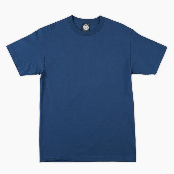 Prázdné Tričko Barvy Modré Šablony Přední Zadní Pohled Prázdná Šablona — Stock fotografie