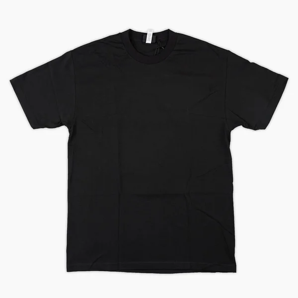 Prázdné Tričko Barva Černá Šablona Přední Zadní Pohled Prázdná Šablona — Stock fotografie