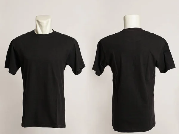 Modello Tshirt Bianca Nera Due Lati Forme Naturali Sui Manichini — Foto Stock