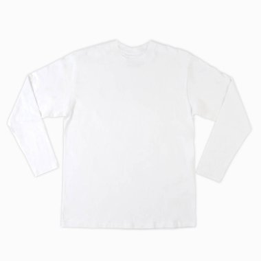 Düz tişört şablonu ve arka görünümün ön görüntüsü. Üstten çekilmiş sade bir tişört. İzole edilmiş boş tişört seti, baskı için tişört modeli. Reklam alanınız için uygun.