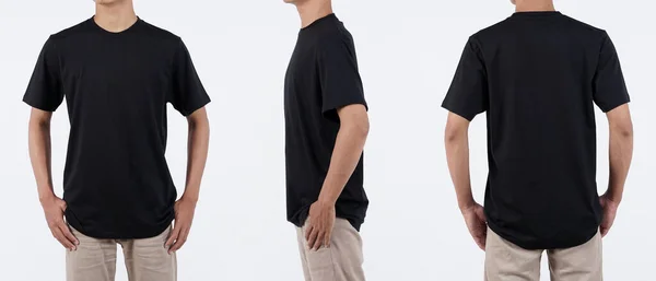 Shirt Manches Longues Devant Derrière Modèle Maquette Pour Motifs Premium — Photo