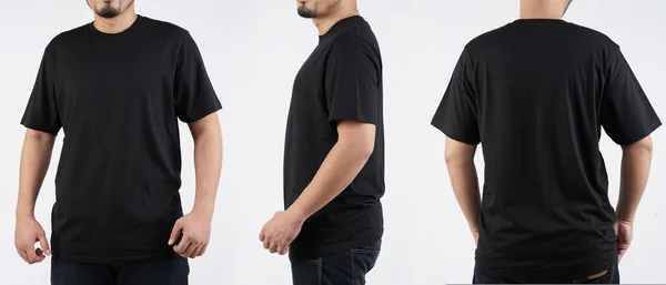 Shirt Manches Longues Devant Derrière Modèle Maquette Pour Motifs Premium — Photo